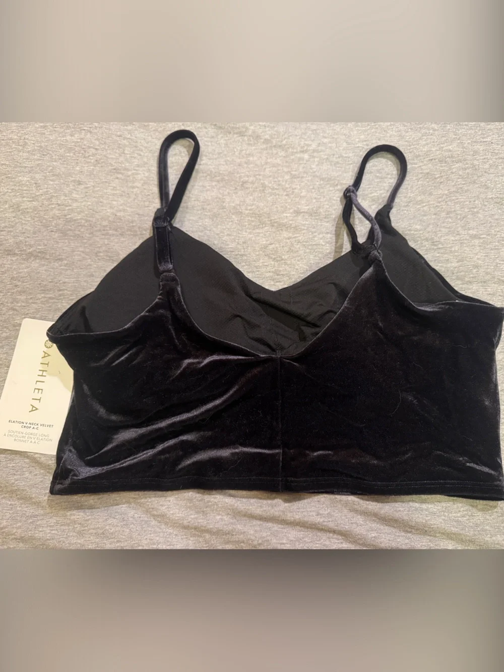 Athleta Black Velvet Bandeau Bralette